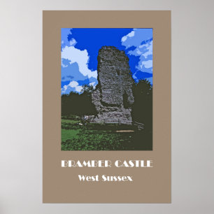 Poster do retro-estilo dos anos 20 do castelo de
