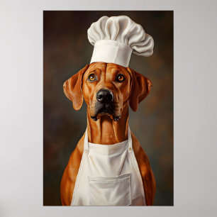 Poster do Rhodesian Ridgeback com Chapéu de Chef, 