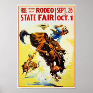 Poster do rodeio do vintage restaurado