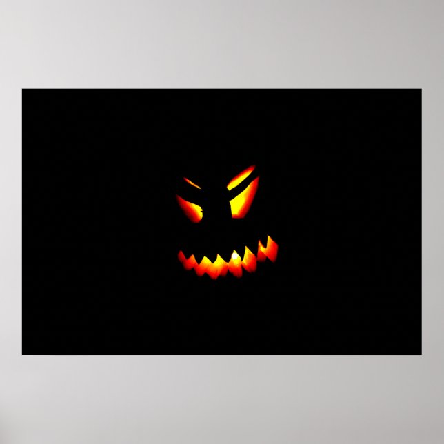 Poster do rosto de Halloween Jack-O-Lanterna (Frente)