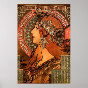 Poster do sabão das senhoras de Nouveau da arte d