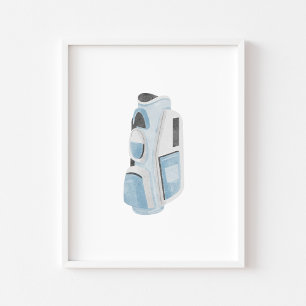 Poster do saco de galeria azul de golfe com vintag