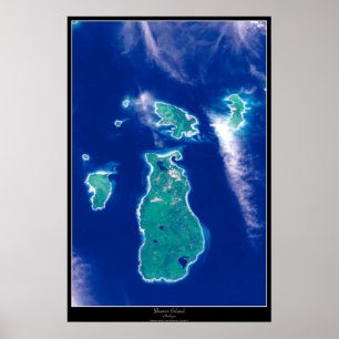 Poster do satélite da ilha do castor, Michigan
