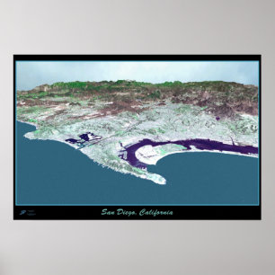 Poster do satélite de San Diego, Califórnia