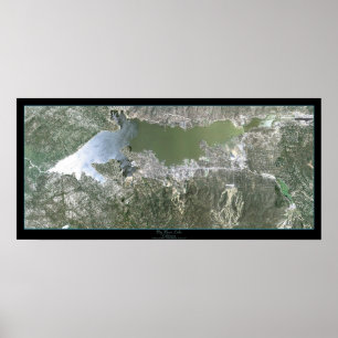 Poster do satélite do lago big Bear, Califórnia