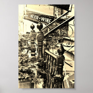 Poster do Sepia da cerveja e do vinho