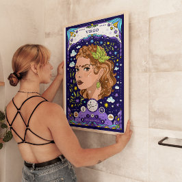 Poster do Signo de Virgem Azul - Preciso e Terroso