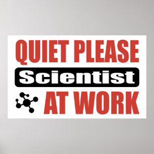 Poster Do silêncio cientista por favor no trabalho