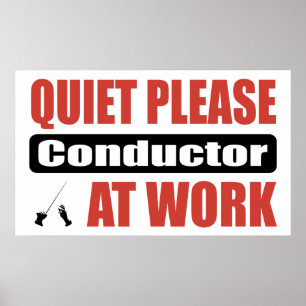 Poster Do silêncio condutor por favor no trabalho