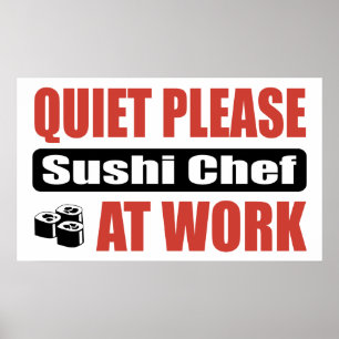 Poster Do silêncio cozinheiro chefe de sushi por favor n