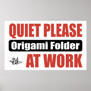 Poster Do silêncio dobrador de Origami por favor no