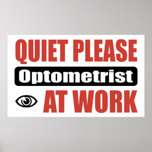 Póster Do silêncio optometrista por favor no trabalho
