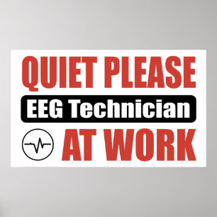 Poster Do silêncio técnico por favor EEG no trabalho