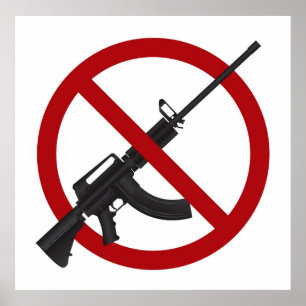 Poster do símbolo da proibição da arma da
