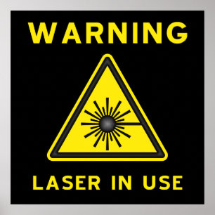 Poster do símbolo de advertência de laser