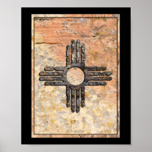 Poster do Símbolo Sol Zia do Novo México