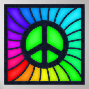 Poster do sinal de paz do arco-íris