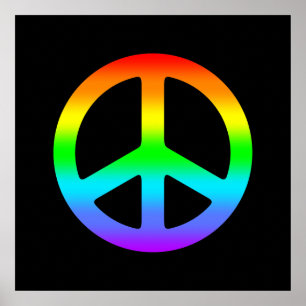 Poster do sinal de paz do arco-íris