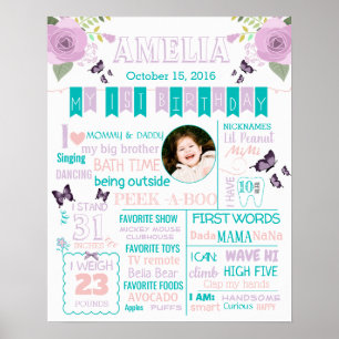 Poster do sinal do primeiro aniversario da flora
