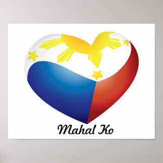 Poster do Sinalizador do Coração Filipino "Mahal K