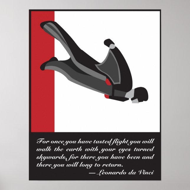 Poster do SkyDive com macacão (Frente)