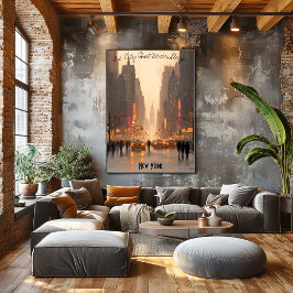 Poster do Skyline Minimalista em Nova York - Tons