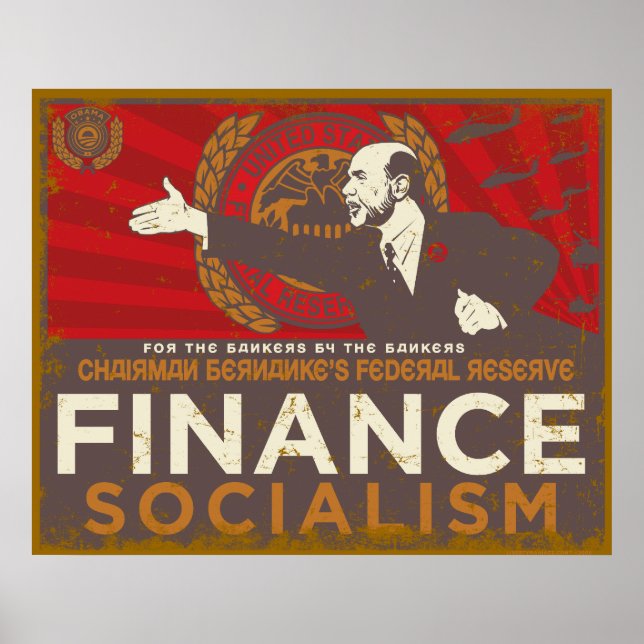 Poster do Socialismo Financeiro de Bernanke (Frente)
