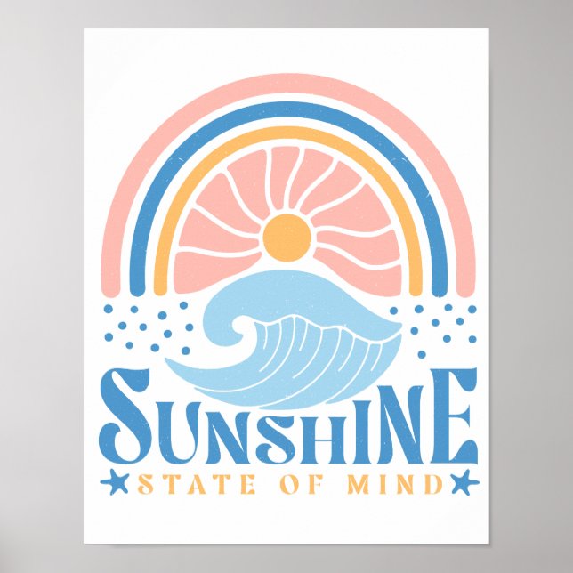 Poster do Sol com Arco Retroativo - "Sunshine Stat (Frente)