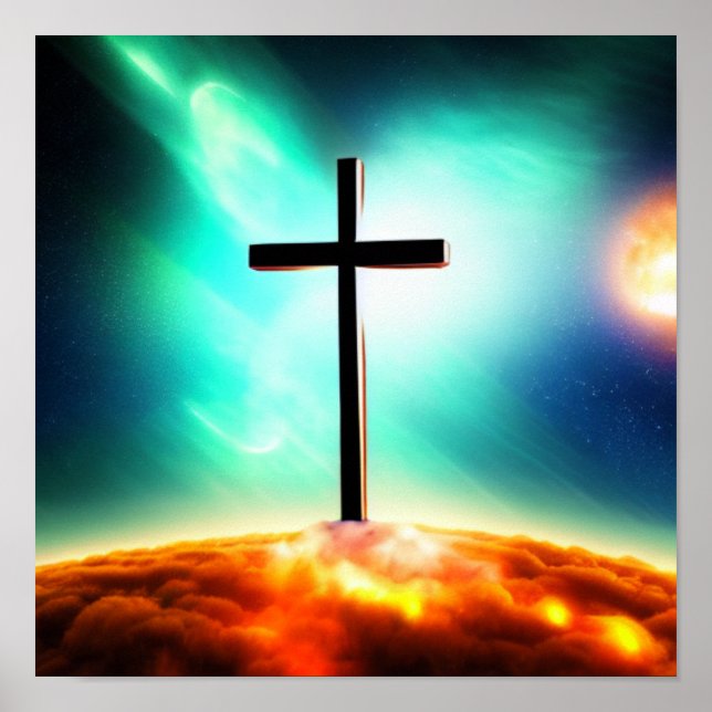 Poster do Spacescape de Nuvens de Fiery (Frente)