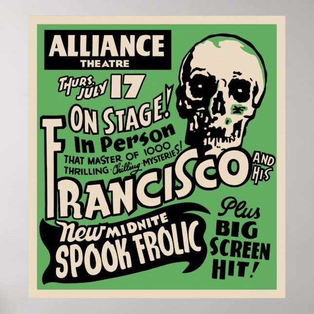 poster do Spook Show de 1941 Vintage Francisco (Frente)