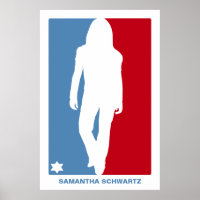 Poster do Sports Star Bat Mitzvah em Vermelho e Az