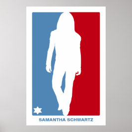 Poster do Sports Star Bat Mitzvah em Vermelho e Az