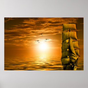 Poster do Sunset Sail Boat