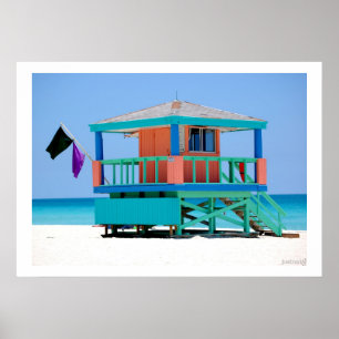 poster do suporte do lifeguard do azul de turquesa