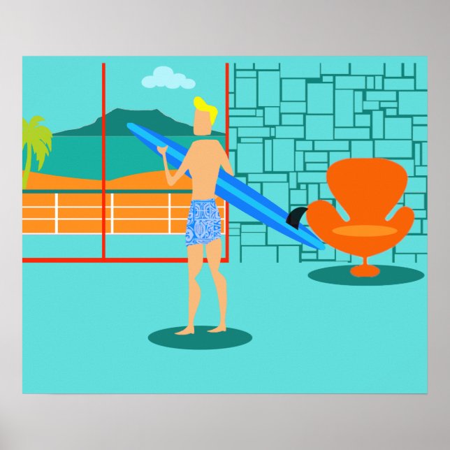 Poster do Surfer Duo Retro (Frente)