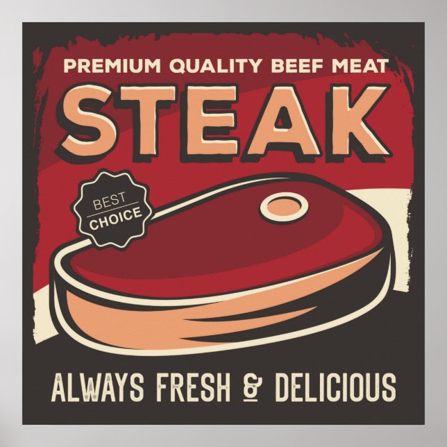 Poster do talhante retro-vintage legal (Frente)