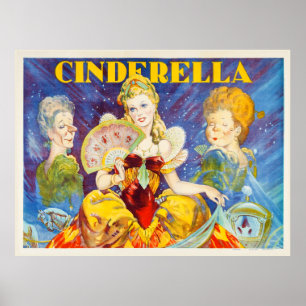 Poster do teatro de Cinderella do vintage