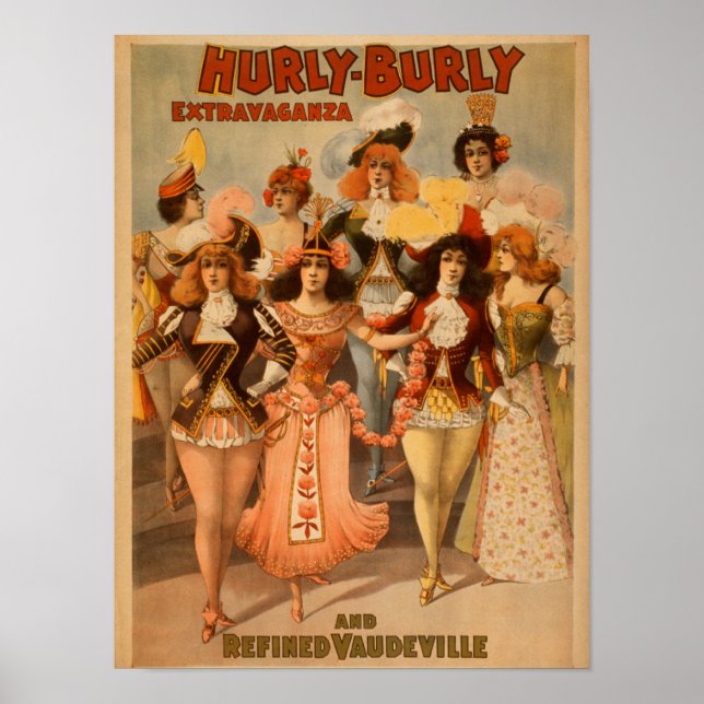 Poster do Teatro de Extravaganza Hurly Burly (Frente)