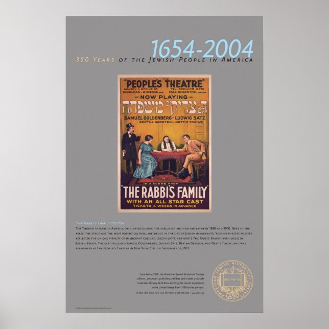 Poster do Teatro Familiar do Rabino (Frente)