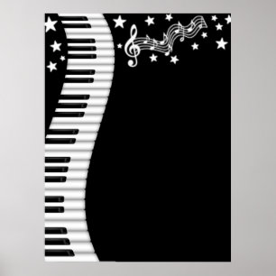 Poster do teclado de piano e do bar da música