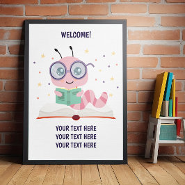 Poster do Tema do Bookworm Rosa