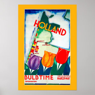Poster do tempo do bulbo de Holland do vintage