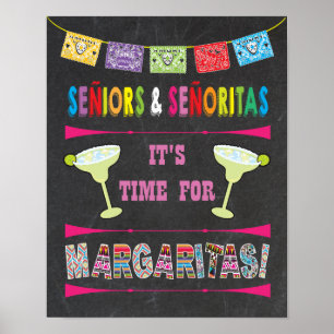 Poster do tempo mexicano Fiesta Margarita