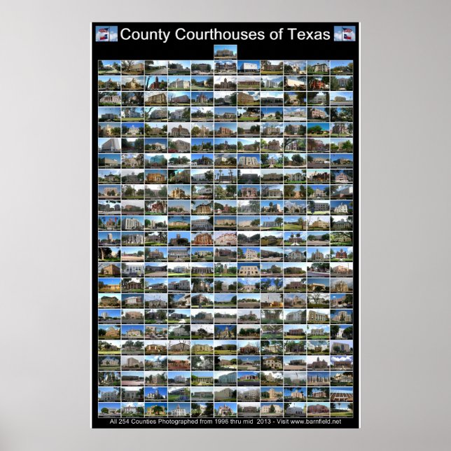 Poster do Texas County Courthouses (vertical preta (Frente)