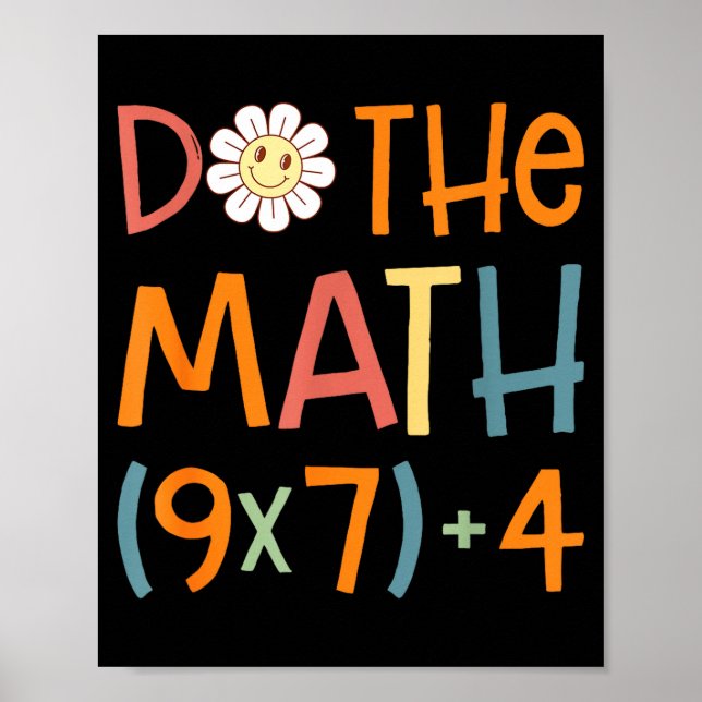 Poster Do The Math 67 Meme Funny Six Seven Math Teacher S (Frente)