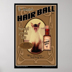 Poster do tónico da bola de cabelo
