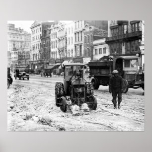 Póster Do trator arado 1924 de neve