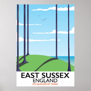 Poster do trem de Sussex do leste, Inglaterra