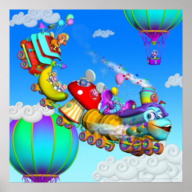 Poster do trem GiggleBelly 18x18 (Frente)