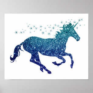 Poster do Unicorn Sparkle Azul